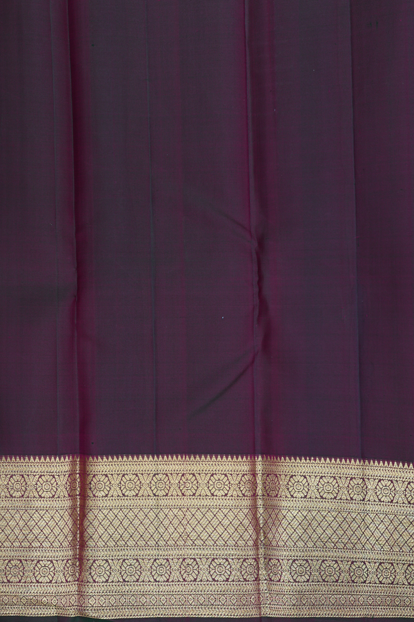 Kanchipuram Silk Saree In Plum Purple With Peacock Buttas