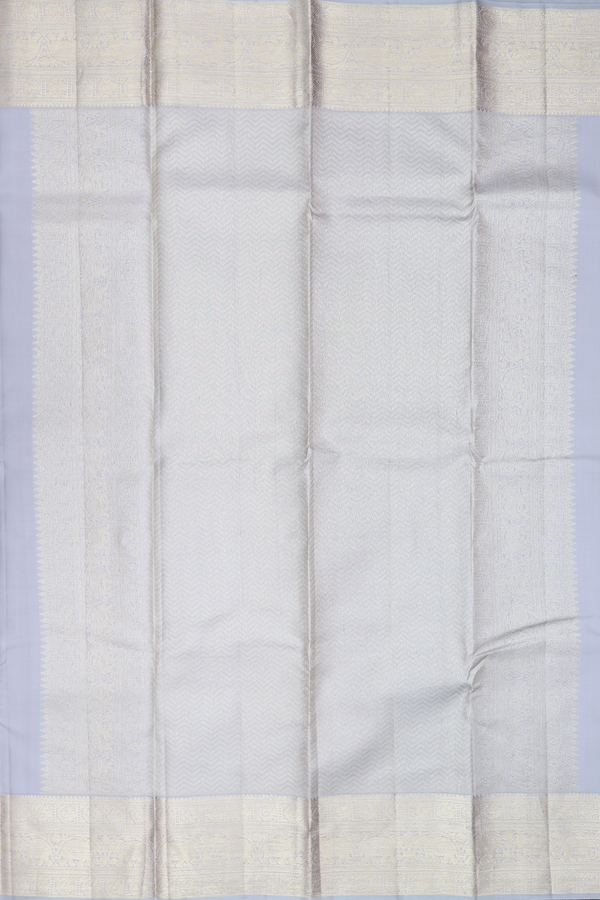 Kanchipuram Silk Saree In Grey With Chakram Buttas