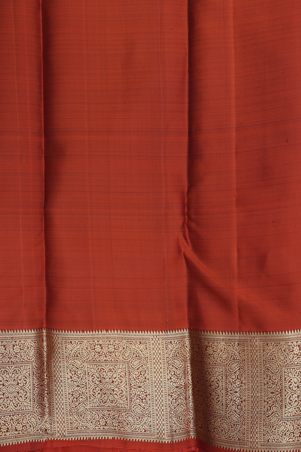 Kanchipuram Silk Saree In Red With Iruthalai Pakshi Buttas