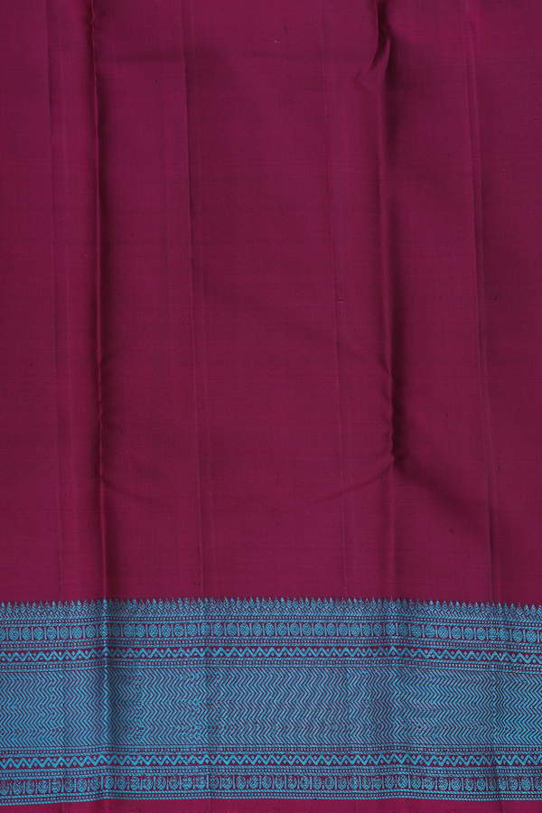 Kanchipuram Silk Saree In Olive Green With Peacock Buttas