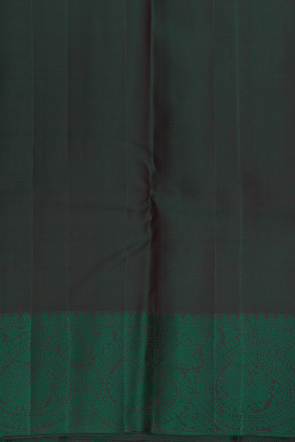 Kanchipuram Silk Saree In Purple With Peacock Buttas