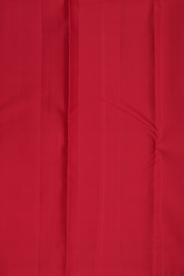 Kanchipuram Silk Saree In Scarlet Red With Mandala Design