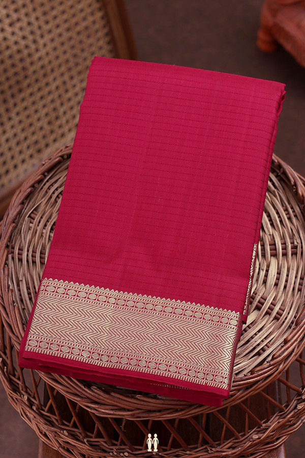 Kanchipuram Silk Saree In Burgundy Red With Checks Design