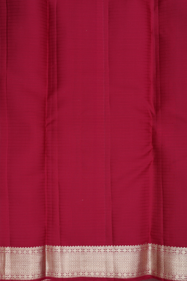 Kanchipuram Silk Saree In Burgundy Red With Checks Design