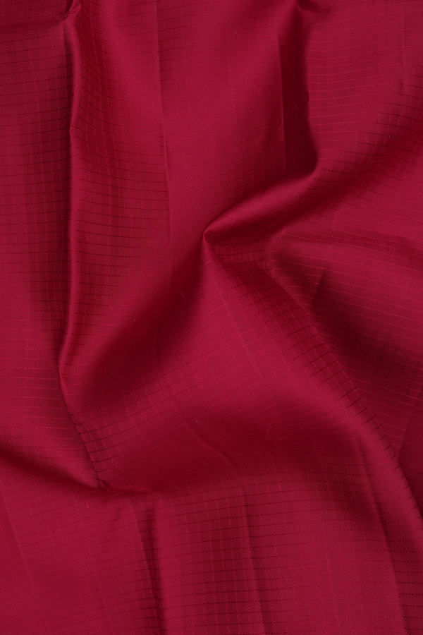 Kanchipuram Silk Saree In Burgundy Red With Checks Design
