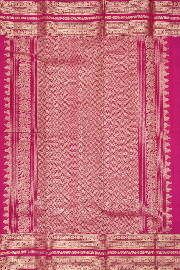 Kanchipuram Silk Saree In Dual Tone With Stripes Design