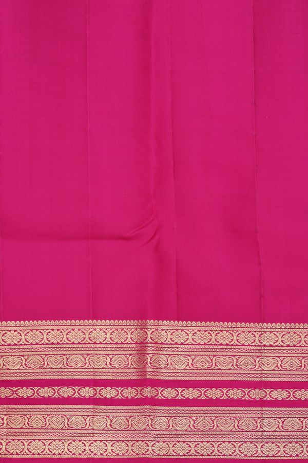 Kanchipuram Silk Saree In Dual Tone With Stripes Design
