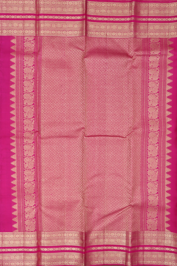 Kanchipuram Silk Saree In Plum Purple With Stripes Design