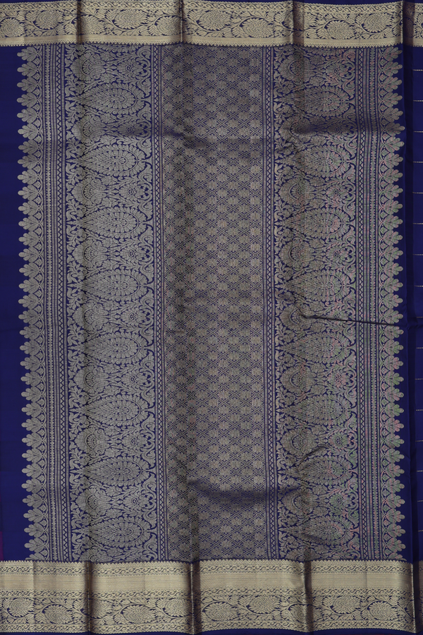 Kanchipuram Silk Saree In Multicolor With Checks Design
