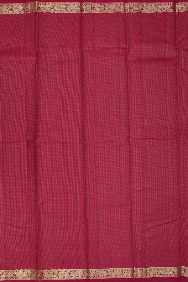 Kanchipuram Silk Saree In Red With Stripes Design