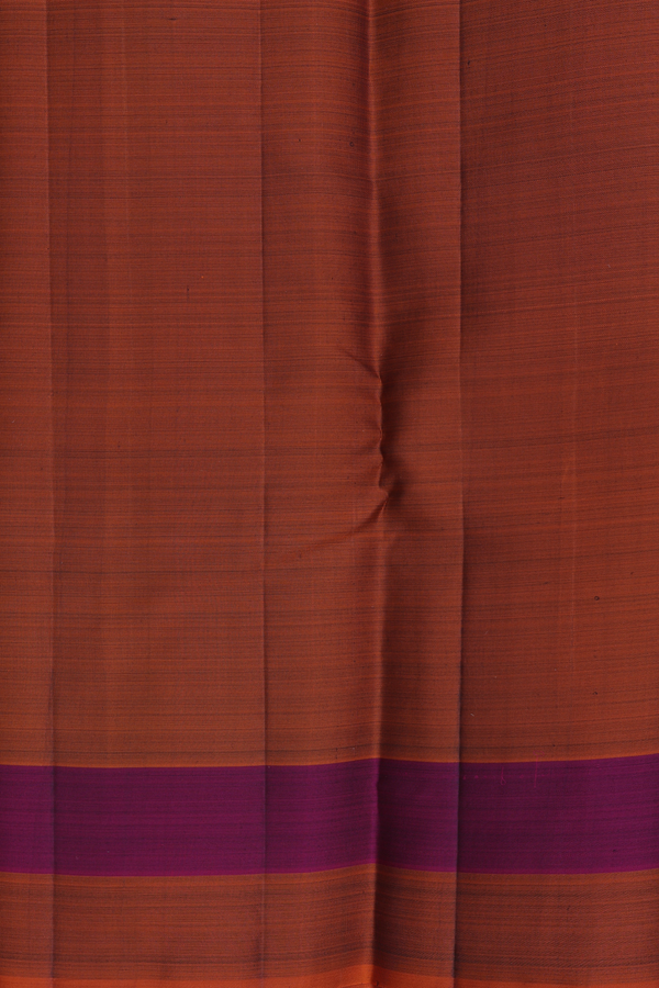 Kanchipuram Silk Saree In Green With Stripes Design