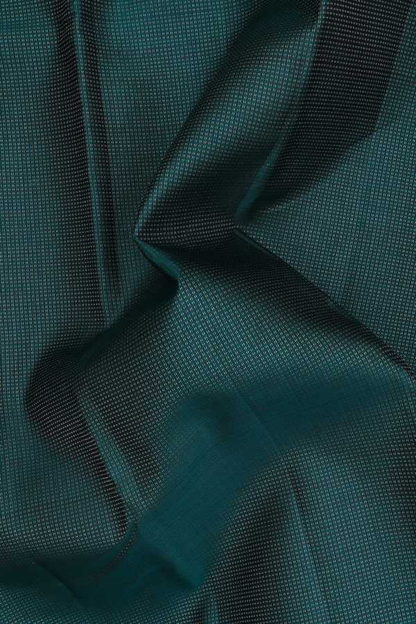 Kanchipuram Silk Saree In Green With Stripes Design