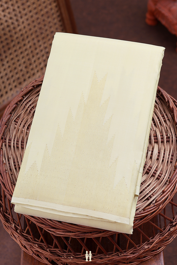 Kanchipuram Silk Saree In Cream With Temple Border