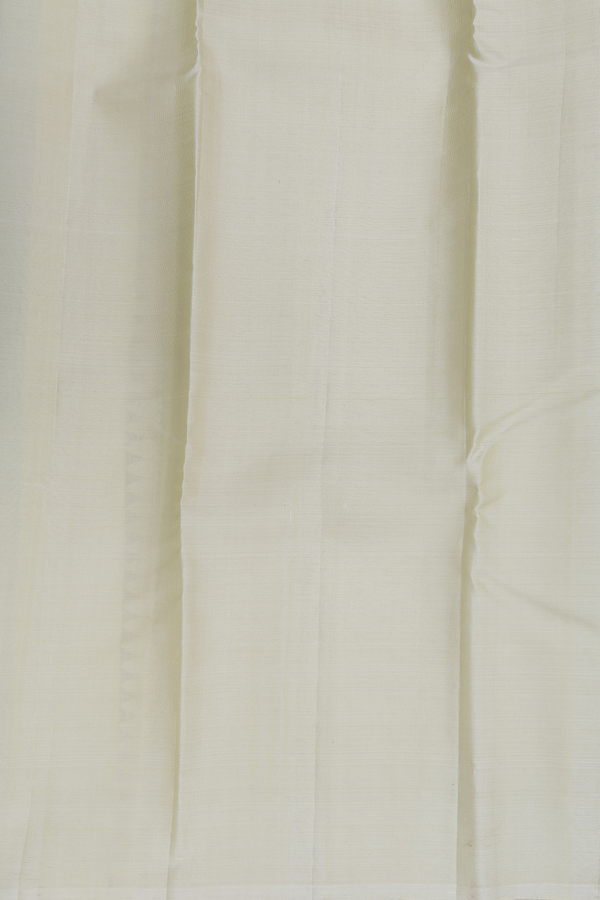Kanchipuram Silk Saree In Cream With Temple Border