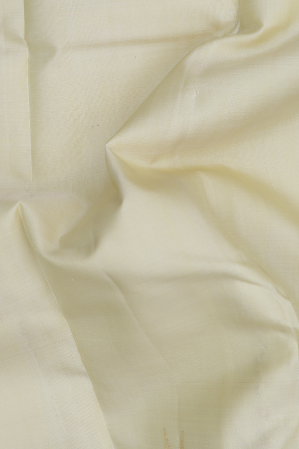 Kanchipuram Silk Saree In Cream With Temple Border