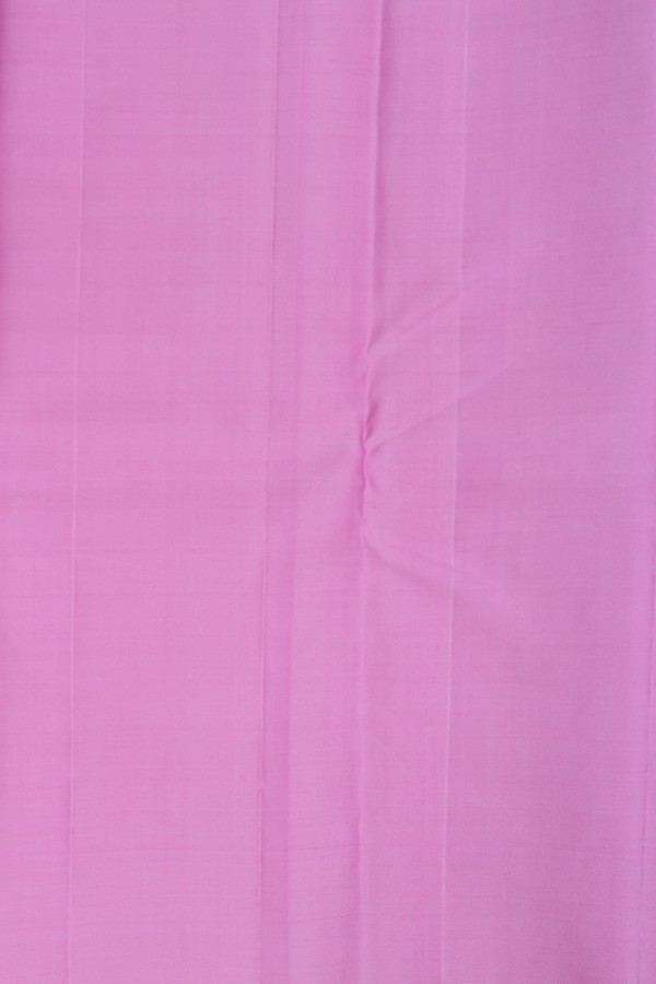 Kanchipuram Silk Saree In Pink With Temple Border