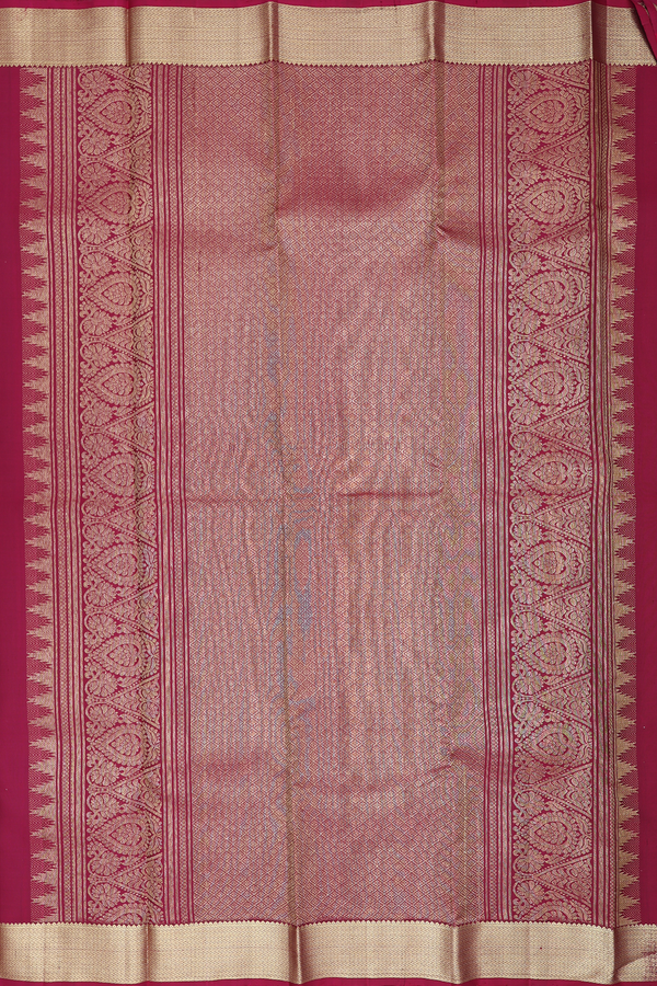 Kanchipuram Silk Saree In Maroon With Peacock Buttas