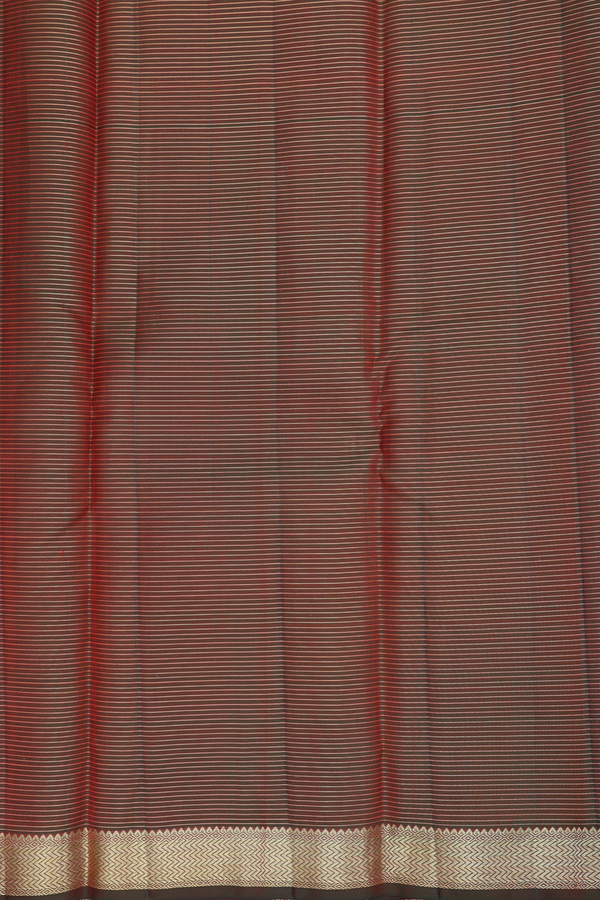 Kanchipuram Silk Saree In Pink Along Stripes With Buttas