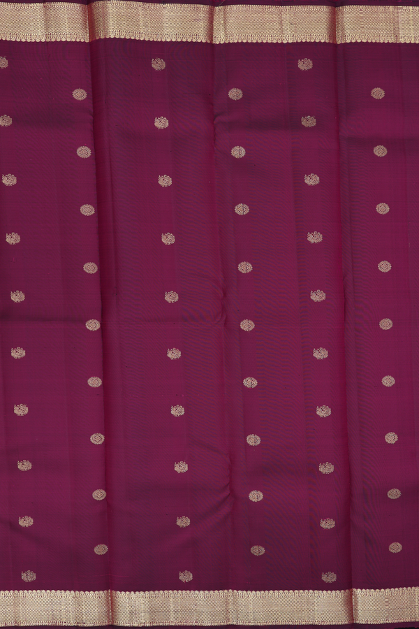 Kanchipuram Silk Saree In Plum Purple With Chakram Buttas