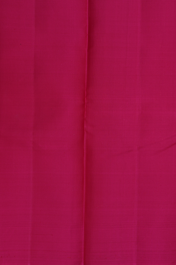 Kanchipuram Silk Saree In Dark Pink With Peacock Buttas