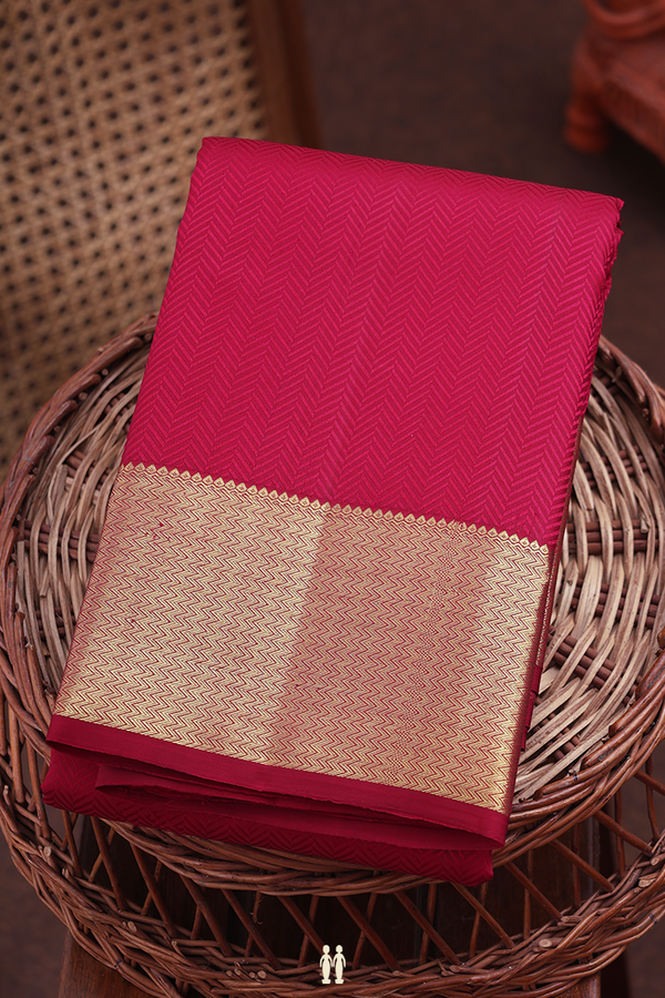 Kanchipuram Silk Saree In Berry Red With Jacquard Pattern