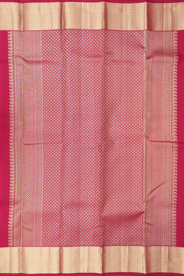 Kanchipuram Silk Saree In Berry Red With Jacquard Pattern