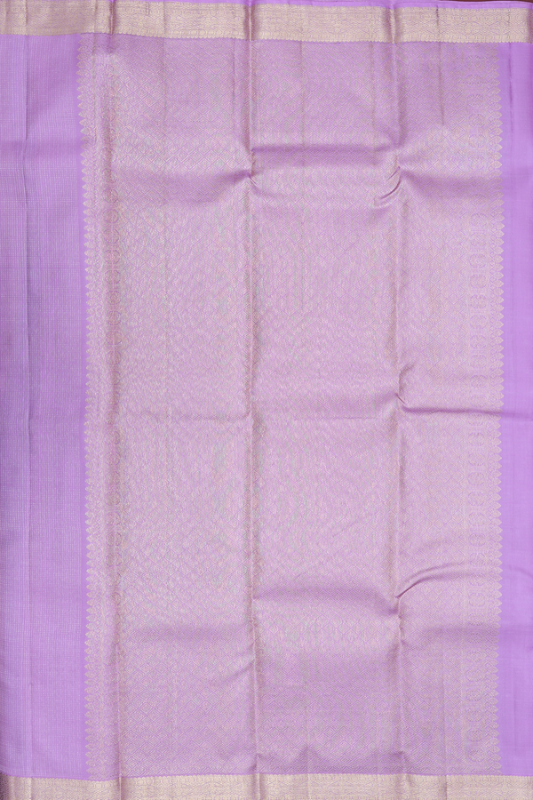 Kanchipuram Silk Saree In Lilac Along Stripes With Motifs