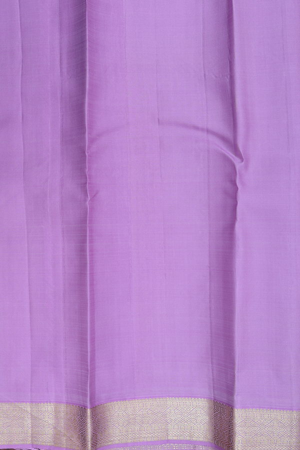 Kanchipuram Silk Saree In Lilac Along Stripes With Motifs