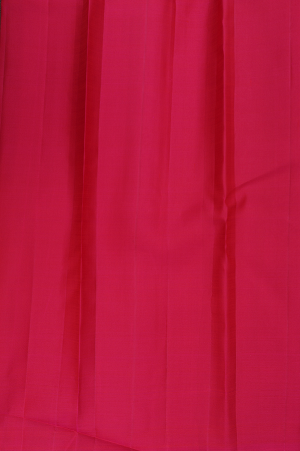 Kanchipuram Silk Saree In Rani Pink Along Stripes With Motifs