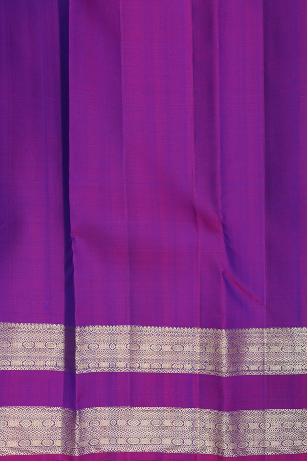 Kanchipuram Silk Saree In Peacock Blue With Peacock Buttas