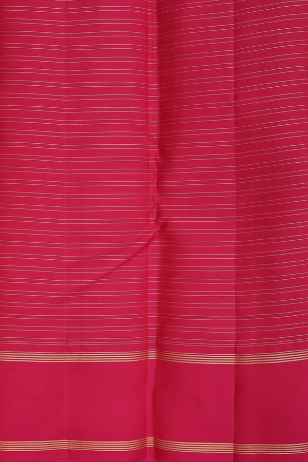 Kanchipuram Silk Saree In Rani Pink With Checks Design