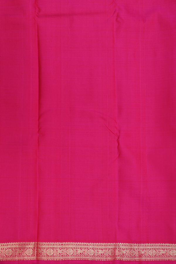 Kanchipuram Silk Saree In Rani Pink With Peacock Motifs