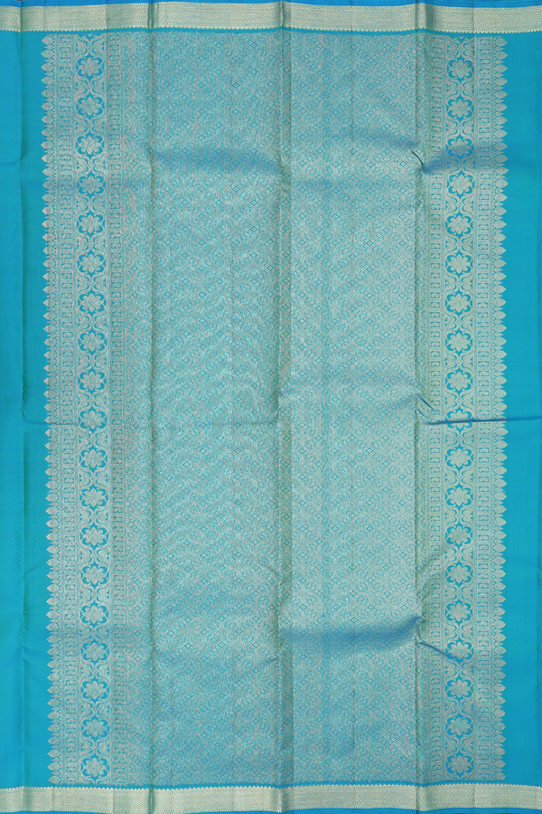 Kanchipuram Silk Saree In Dual Tone With Peacock Motifs