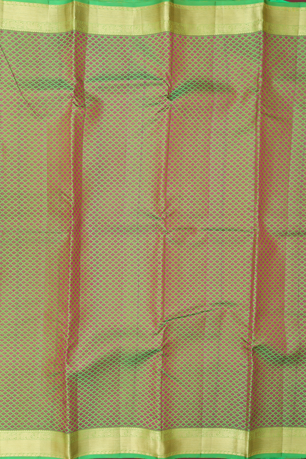 Kanchipuram Silk Saree In Green With Jacquard Pattern