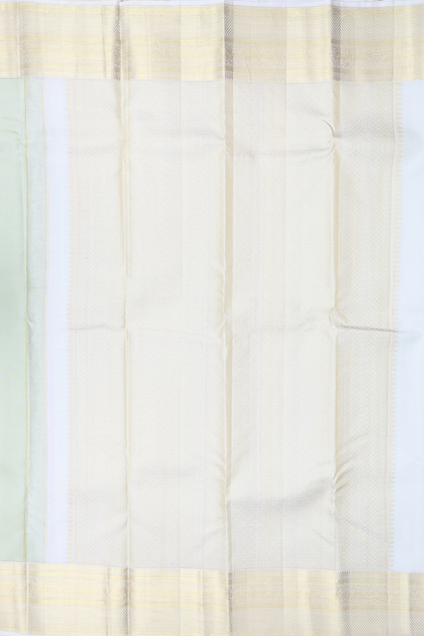 Kanchipuram Silk Saree In Sage Green With Jacquard Pattern