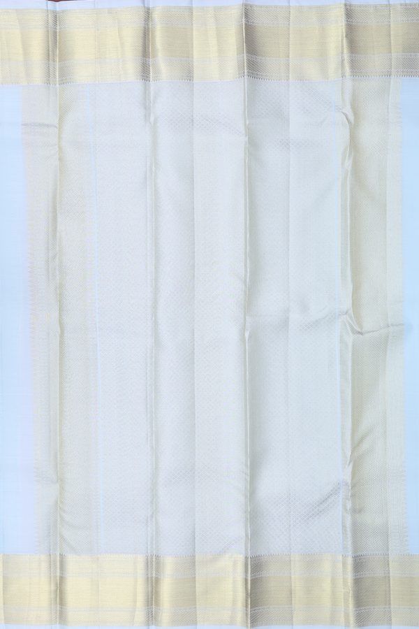 Kanchipuram Silk Saree In Light Blue With Jacquard Pattern