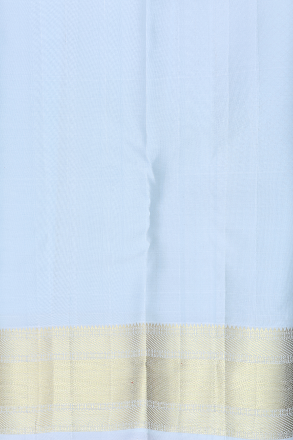 Kanchipuram Silk Saree In Light Blue With Jacquard Pattern