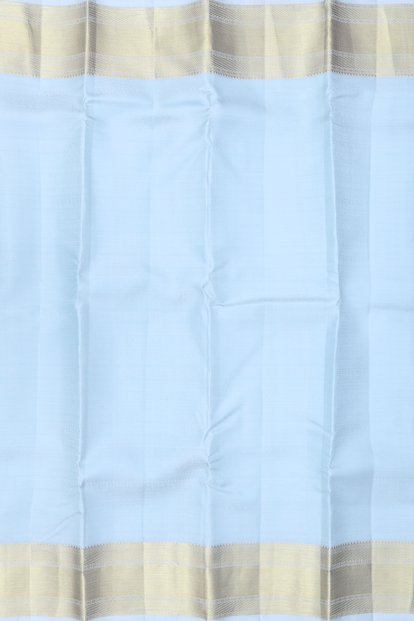 Kanchipuram Silk Saree In Light Blue With Jacquard Pattern
