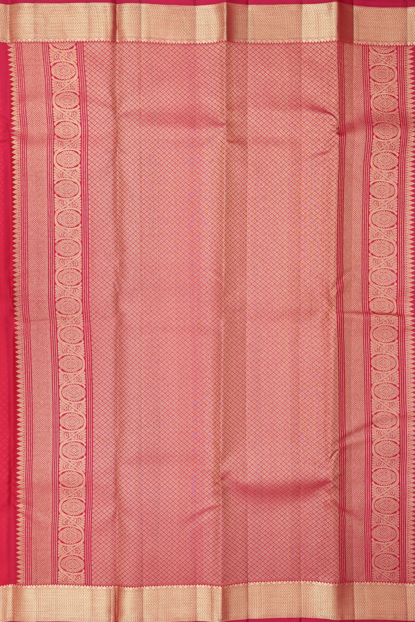 Kanchipuram Silk Saree In Red With Jacquard Pattern