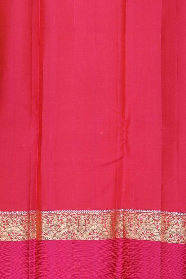 Kanchipuram Silk Saree In Yellow With Contrast Border