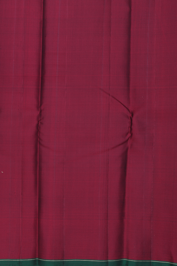 Kanchipuram Silk Saree In Black With Peacock Buttas