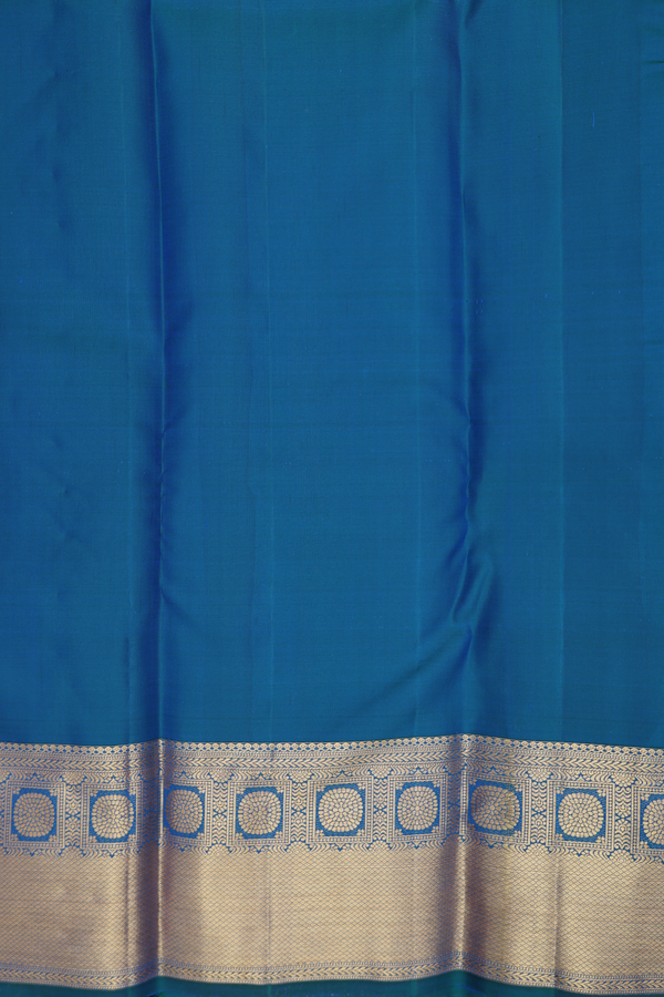 Kanchipuram Silk Saree In Saffron Yellow With Brocade Design