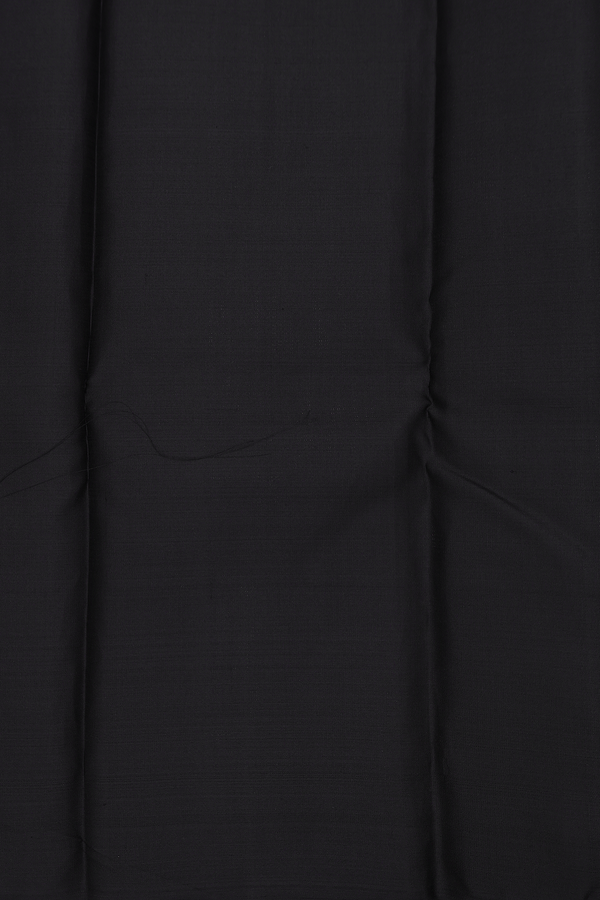 Kanchipuram Silk Saree In Black With Peacock Motifs