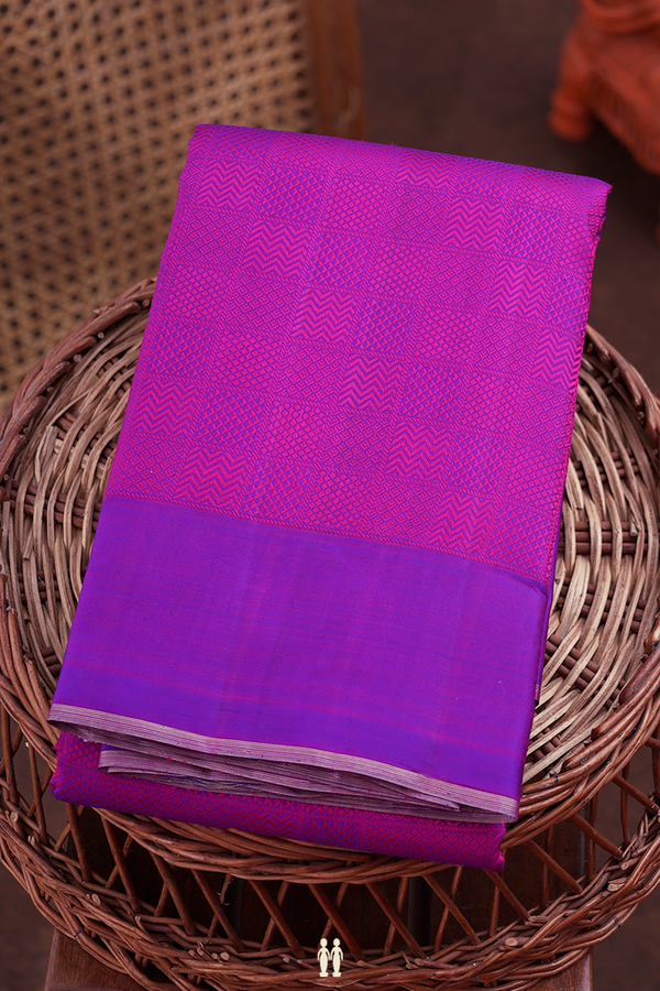 Kanchipuram Silk Saree In Purple With Jacquard Pattern