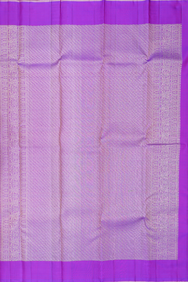 Kanchipuram Silk Saree In Purple With Jacquard Pattern