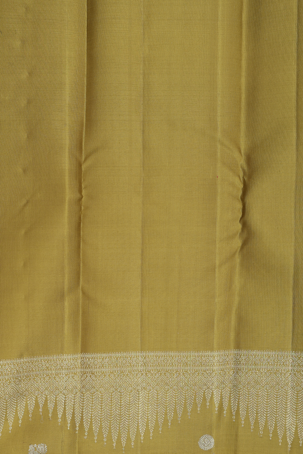 Kanchipuram Silk Saree In Olive Green With Brocade Design