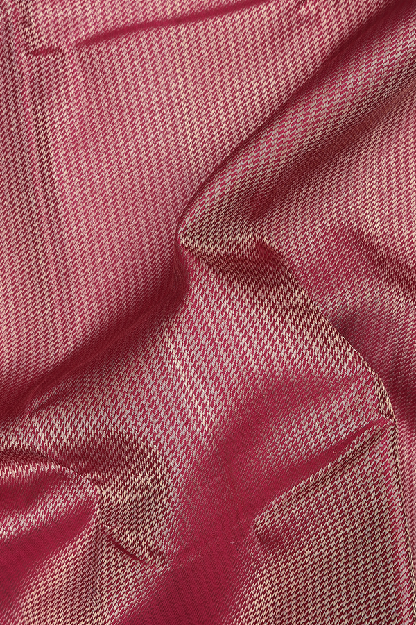 Kanchipuram Silk Saree In Crimson Red With Brocade Design