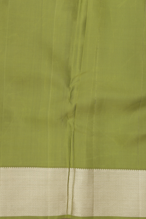 Kanchipuram Silk Saree In Olive Green With Brocade Design