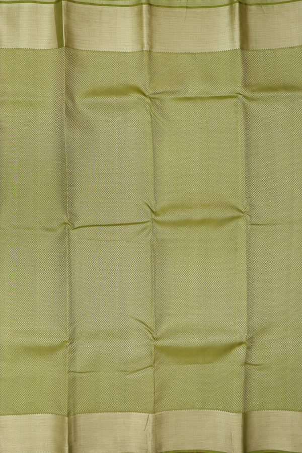 Kanchipuram Silk Saree In Olive Green With Brocade Design