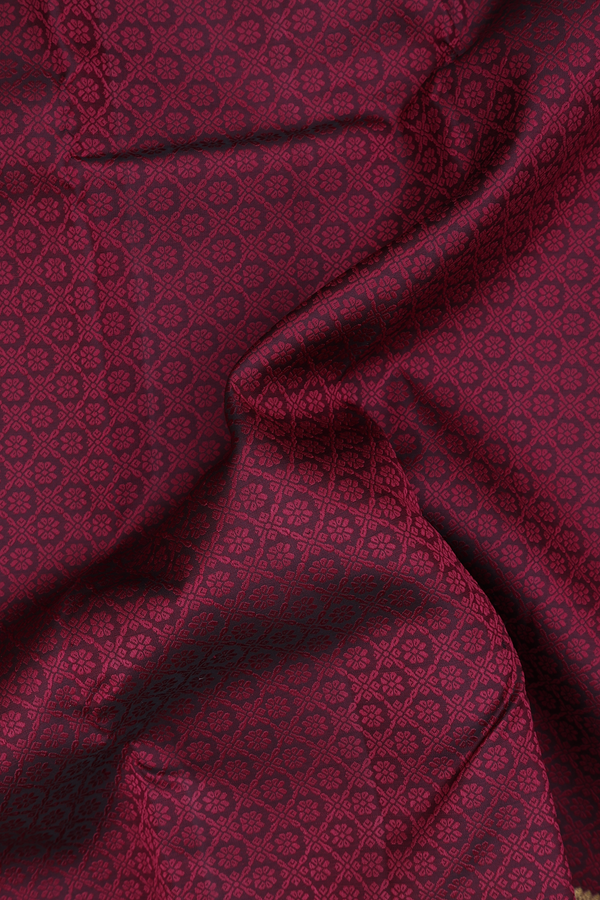 Kanchipuram Silk Saree In Maroon With Jacquard Pattern